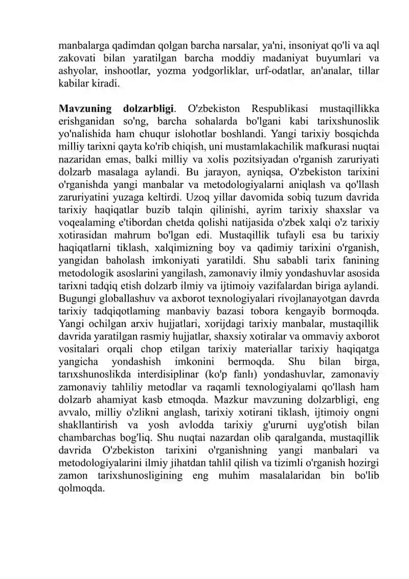 Mustaqillik davri tarixini o‘qitish metodlari Kurs ishi 4