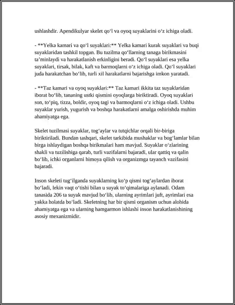Skelet Tuzilishi 4