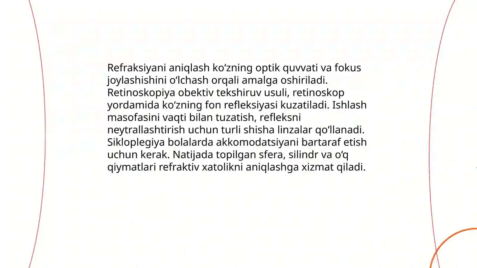 Ko'rish o'tkirligini o'lchash (Snellen diagrammasi) 4
