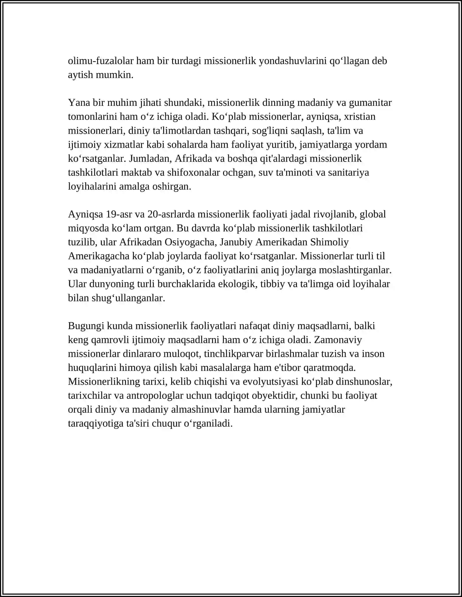 Missionerlik va Prozelitizmning Siyosiy va Ijtimoiy Xavfi 4