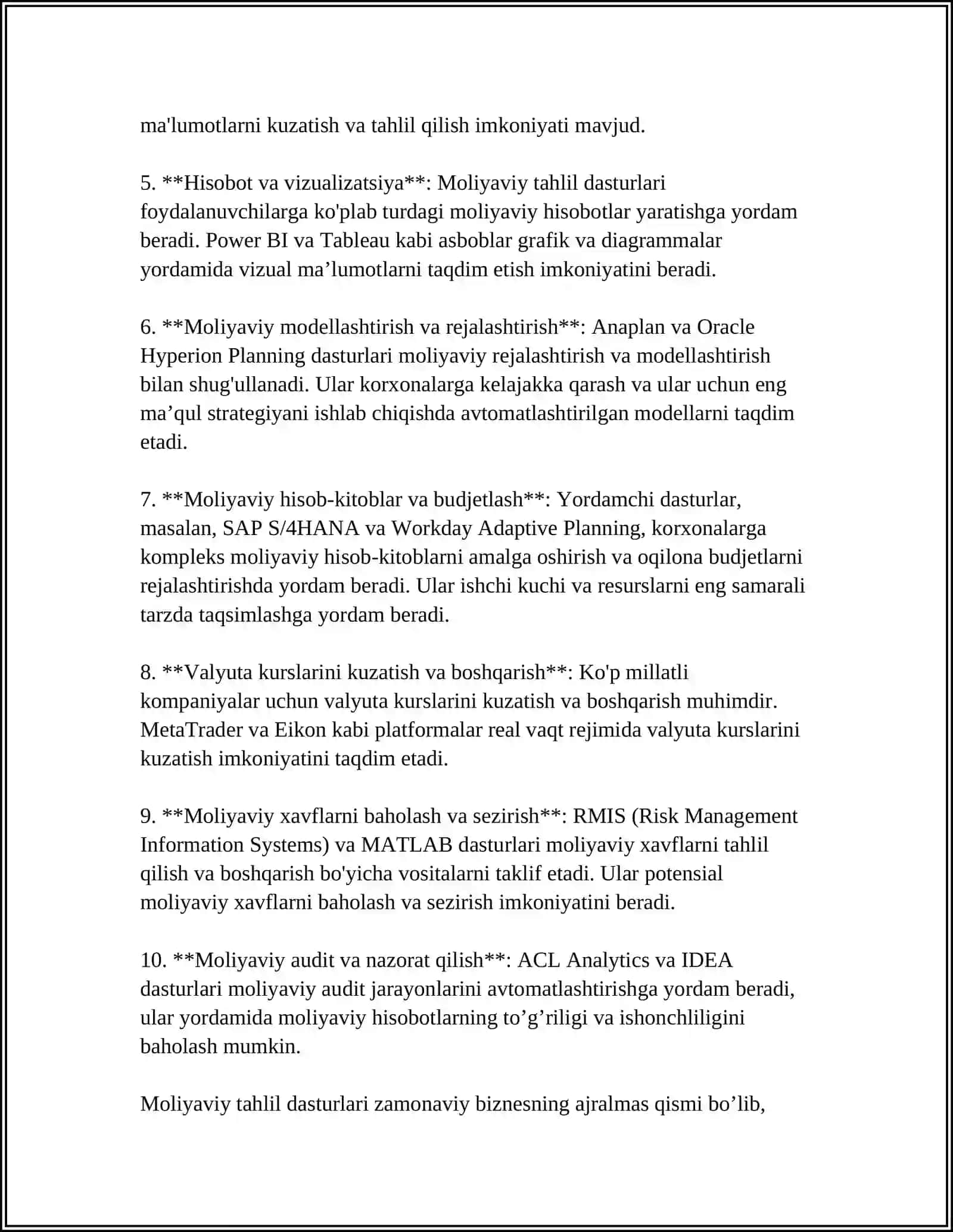 IQTISODIYOTDA FOYDALANILGAN DASTURIY MAHSULOTLAR 4