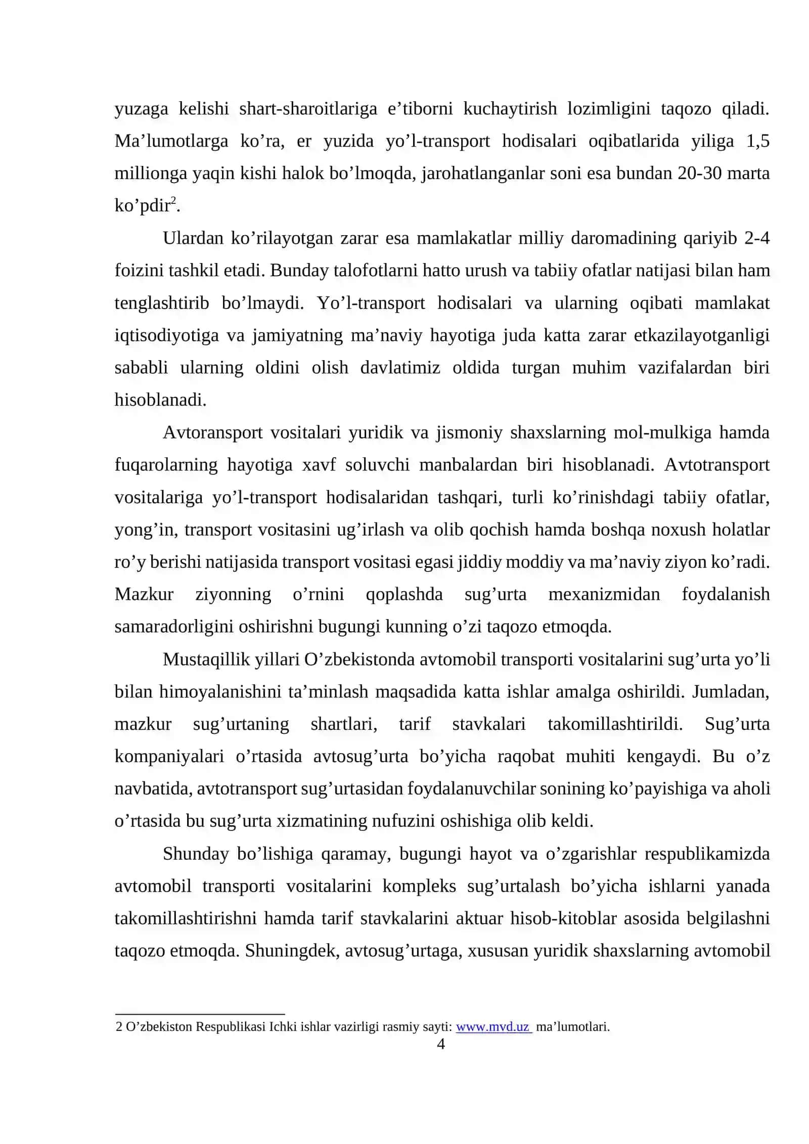 Yuridik shaxslarning avtotransport vositalarini ixtiyoriy sug’urtalash mexanizmini Takomillashtirish 4