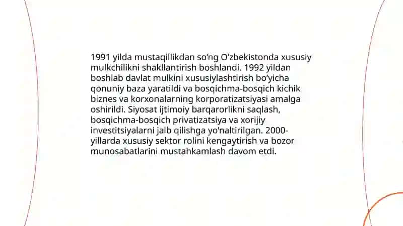 O'zbekistonda iqtisodiy islohotlar va bozor munosabatlari 4