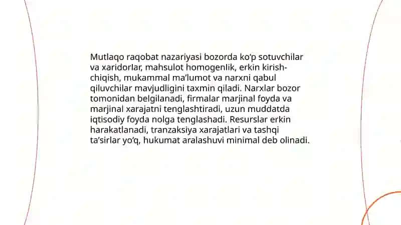 Raqobat nazariyasi va uning asosiy xususiyatlari 4