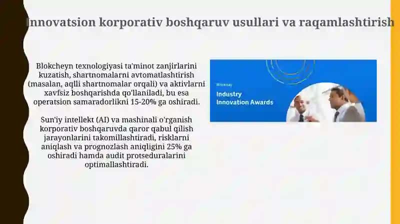 Korporativ boshqaruv: Ta'rif, ahamiyat va sanoat xususiyatlari 4