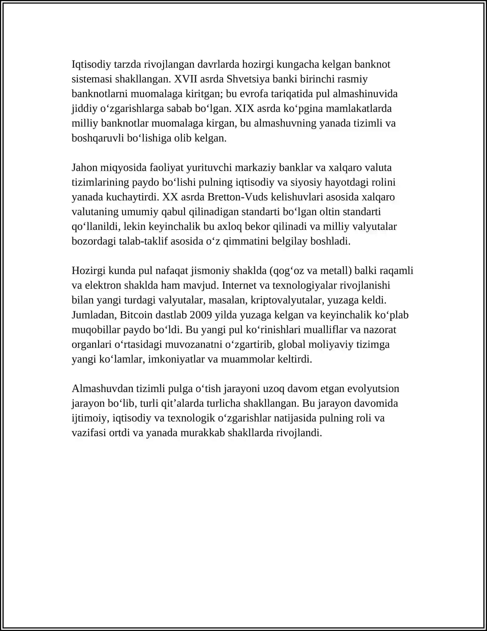 Pulning kelib chiqishi va tarixiy evolyutsiyasi 4