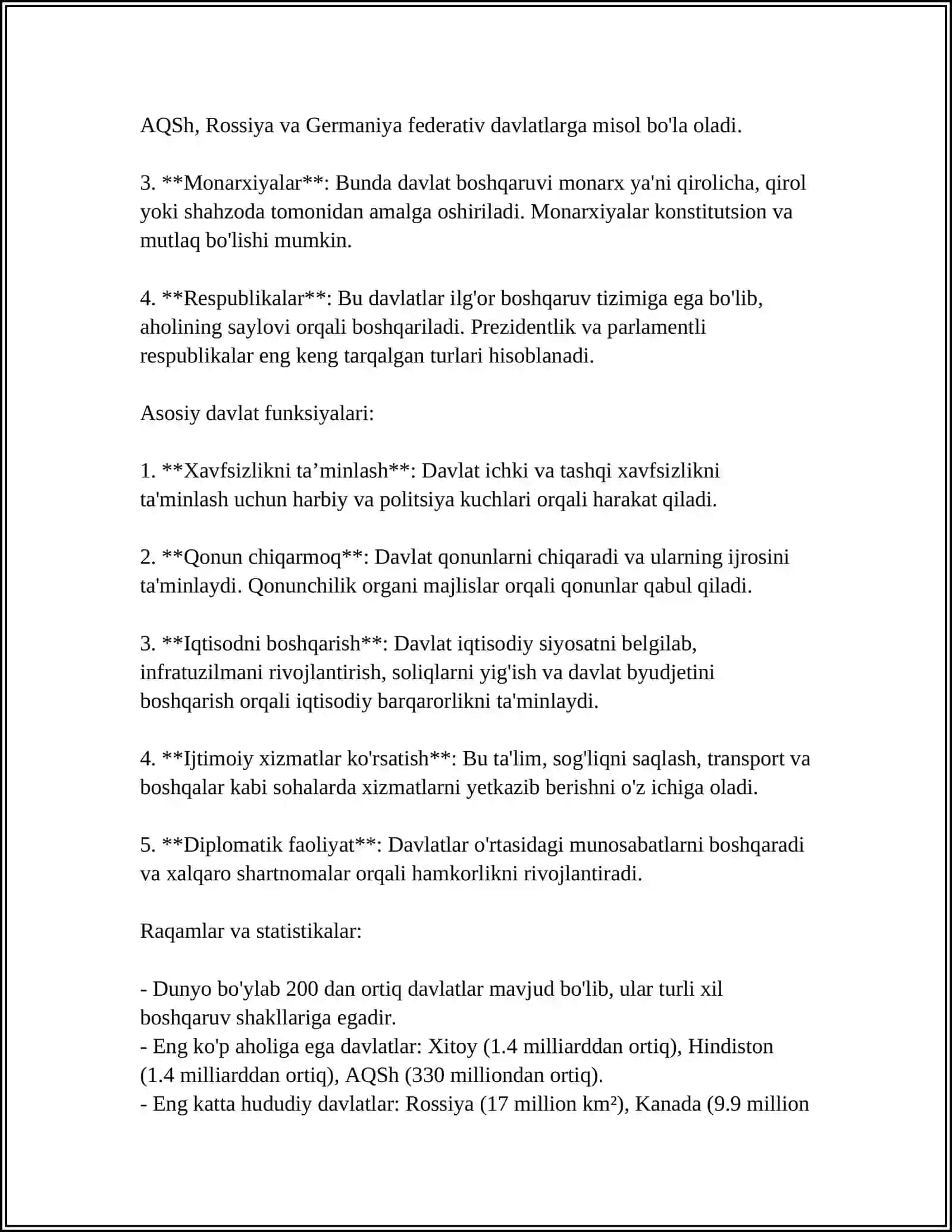 DAVLATNING BELGILARI,TIPLARI VA FUNKSIYALARI 4