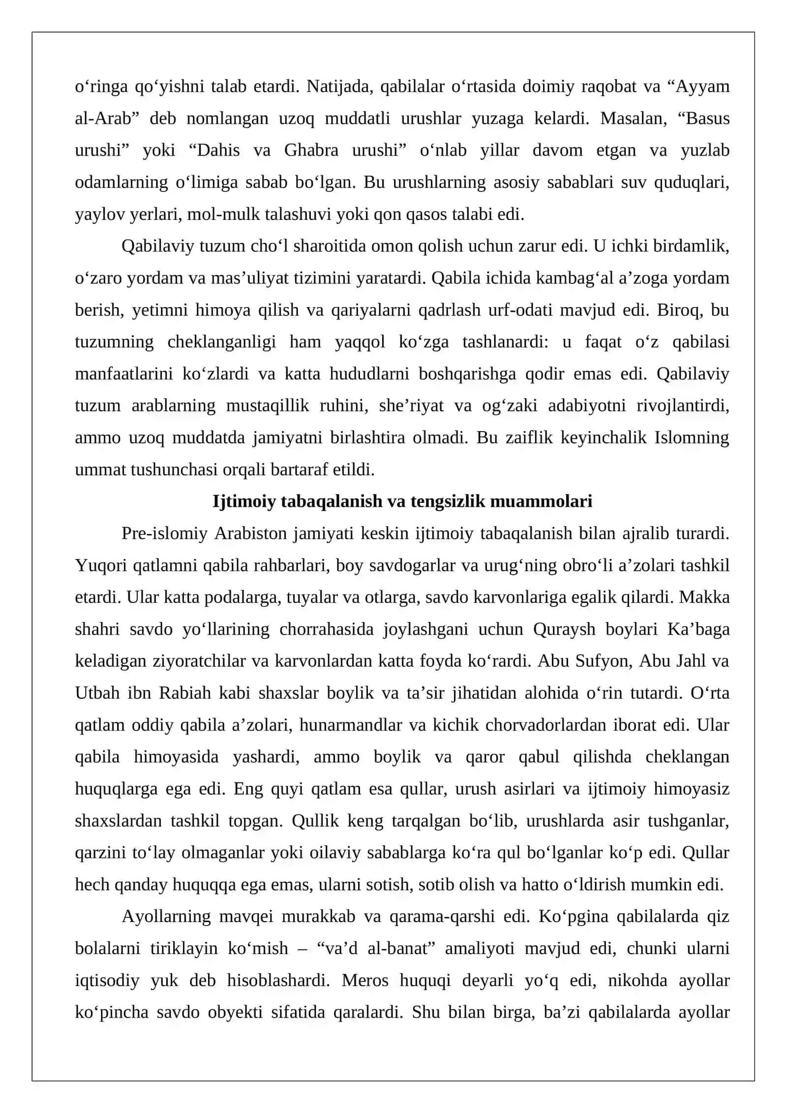 Islom dinining paydo bo‘lishidagi ijtimoiy-siyosiy va madaniy sharoitlar 4