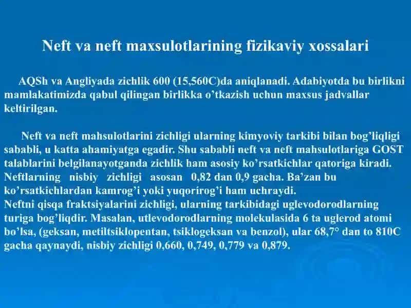 Neft va Tabiiy Gaz Mahsulotlari 4