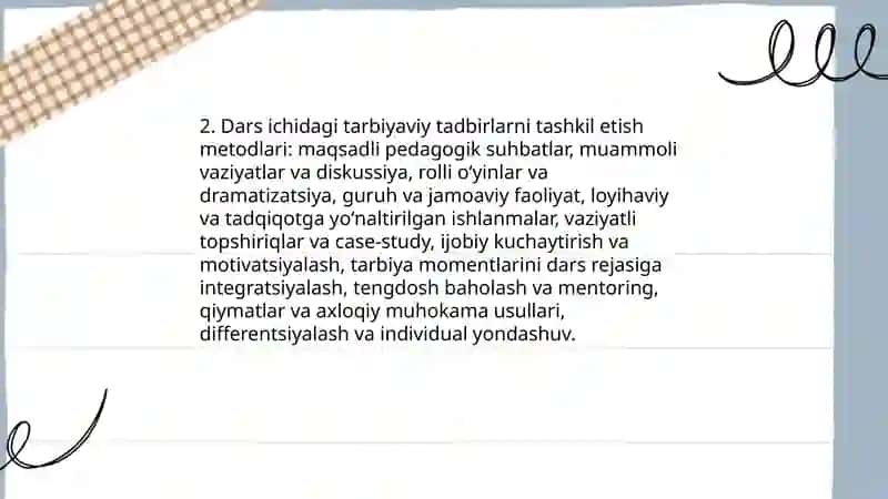 Oʻqituvchining tarbiyaviy ishlarni tashkil etish mahorati 4