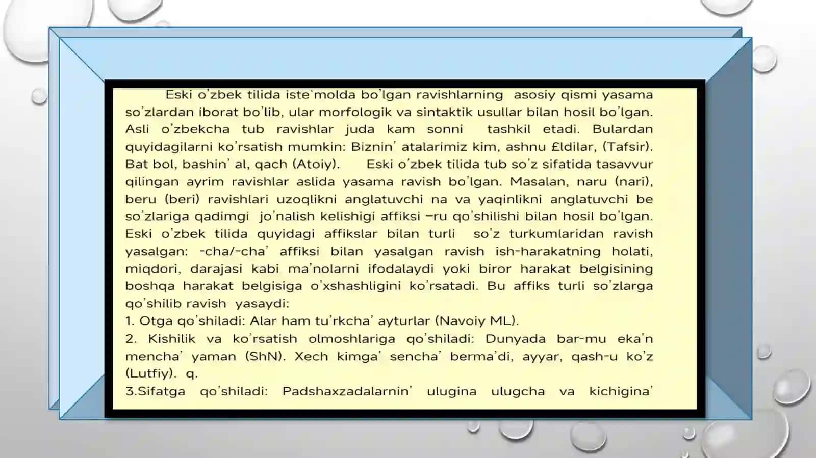 sifat va ravishlarda belgining ortiq yoki kamligini ifodalovchi shakllari 4
