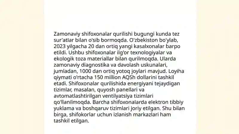 Tibbiyot Respublikasi yutuqlar 4