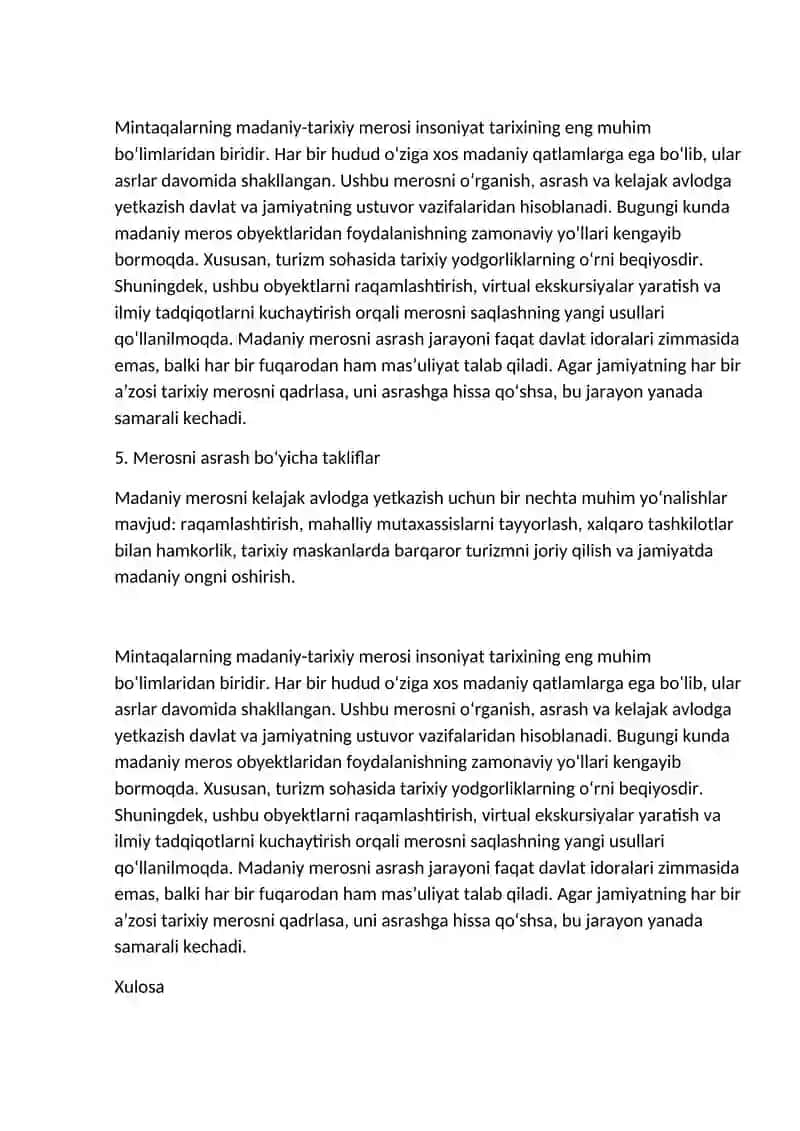MINTAQALARNING MADANIY-TARIXIY MEROSI 4