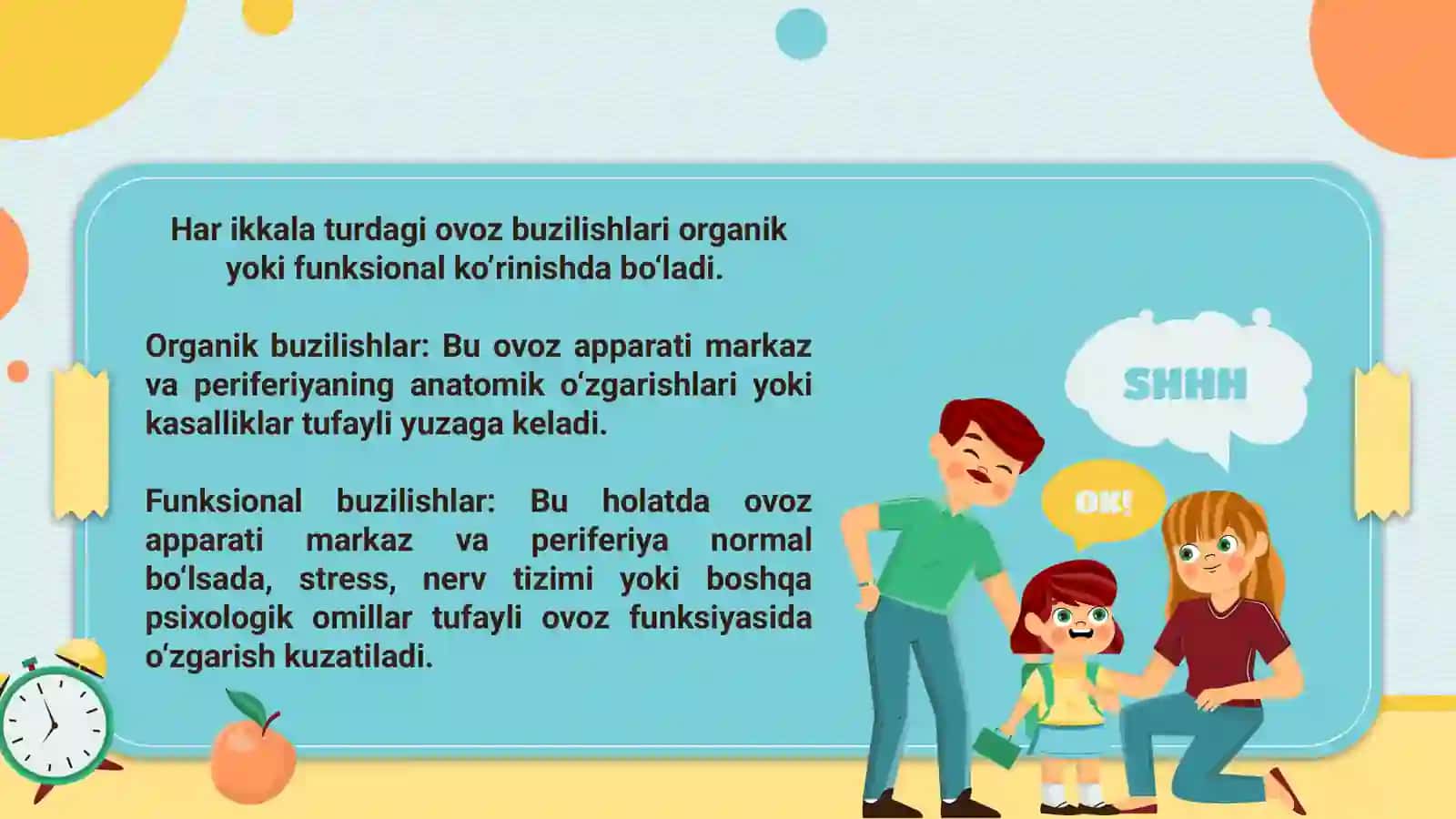 Ovoz buzilishlari belgilari va tasnifi 4