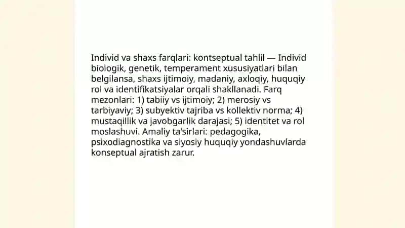 Individ shaxa individuallik tushunchalari 4