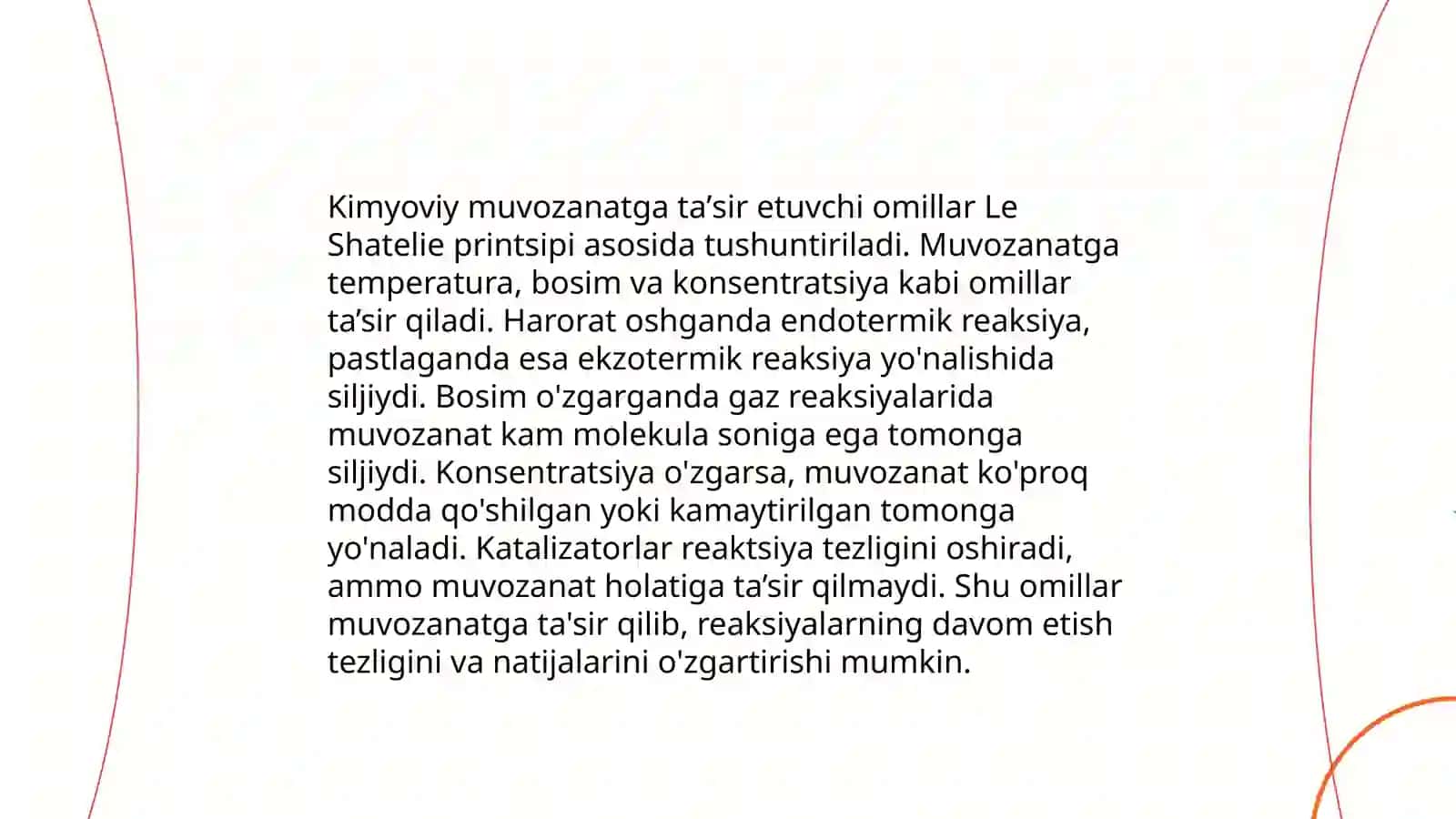 Le.- Shatele principi ja'ne onin' ximiyaliq proceslerdegi a'hmiyeti 4