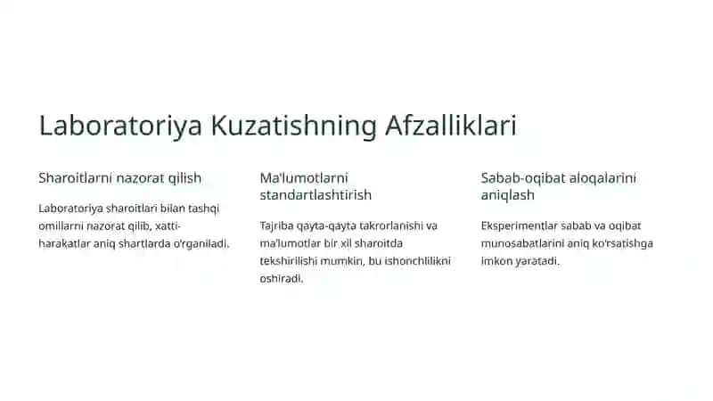 Tabiiy va Laboratoriya Sharoitlarida Kuzatish 4