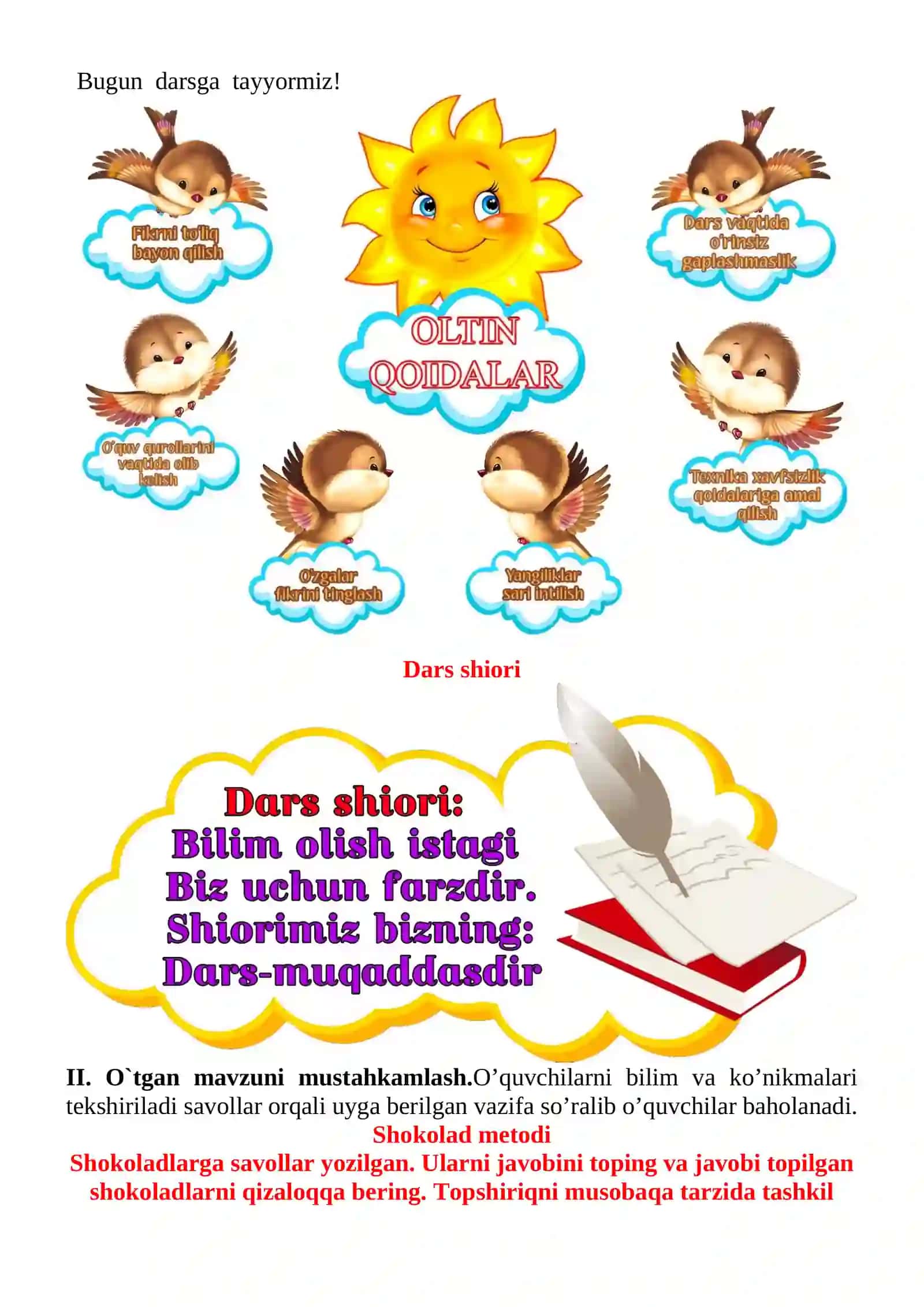 Orzu yo‘li mavzusida 3-sinf O'qish fanidan dars ishlanmasi 4