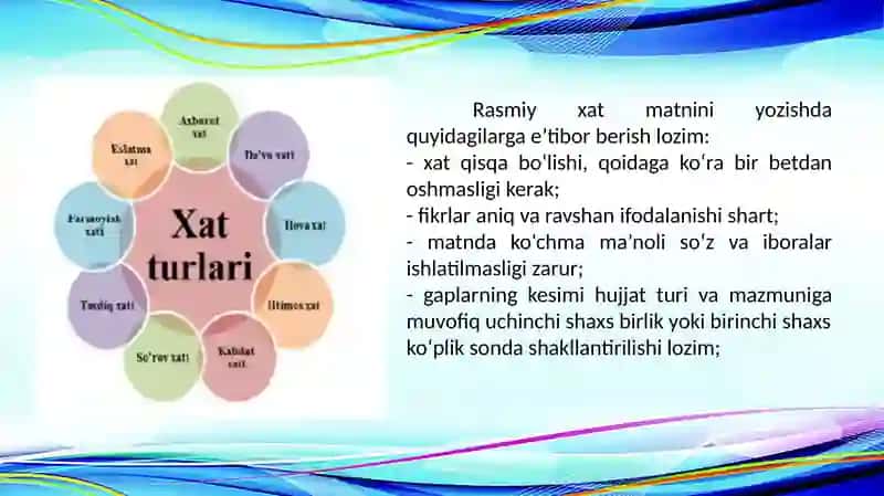 Xizmat yozishmalari bilan ishlash texnologiyasi 4