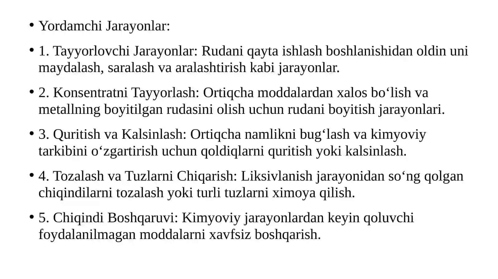 Gidrometallurgiyada xavfsizlik talablari va qoidalari 4