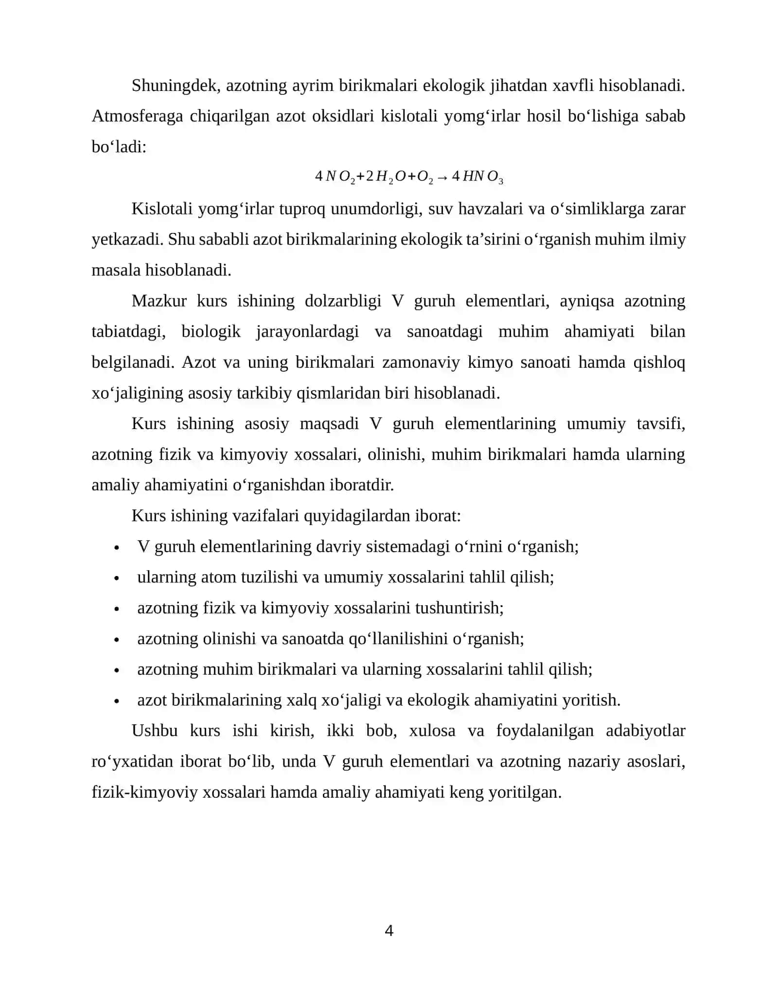V GURUH ELEMENTLARINING UMUMIY TAVSIFI. AZOT VA UNING XOSSALARI 4