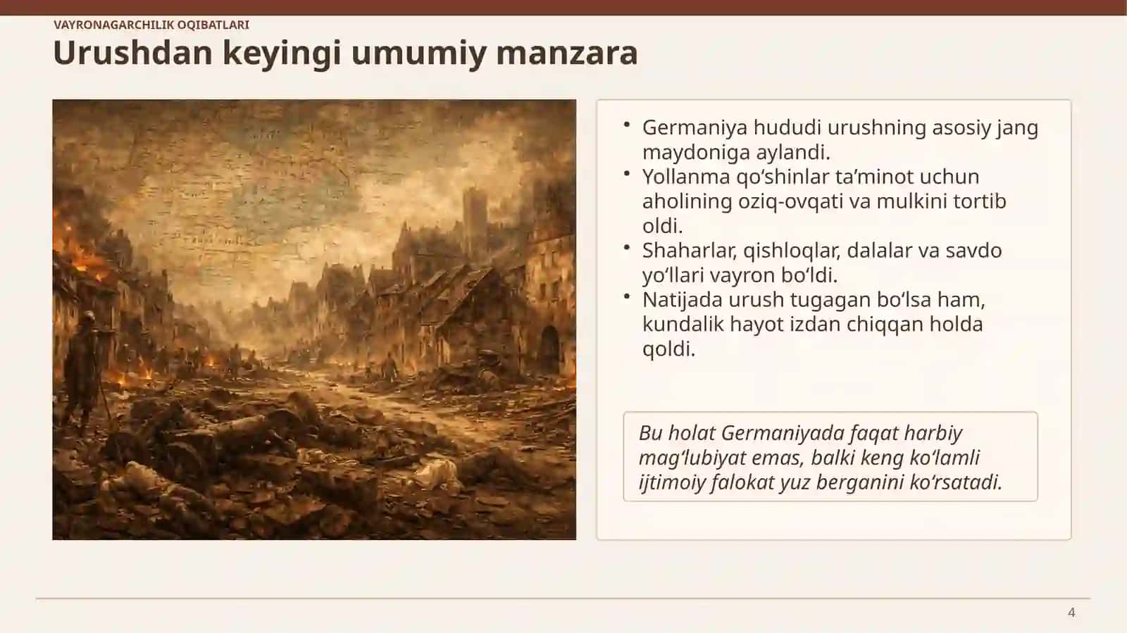 O‘TTIZ YILLIK URUSHDAN KEYIN GERMANIYA 1648-yildan keyingi siyosiy, iqtisodiy va ijtimoiy oqibatlar 4