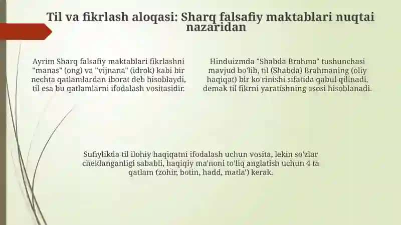 Sharq mutafakkirlarining til shakllanishiga oid qarashlari 4