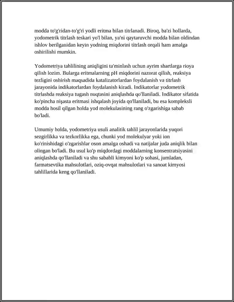 Yodometriya Usuli 4