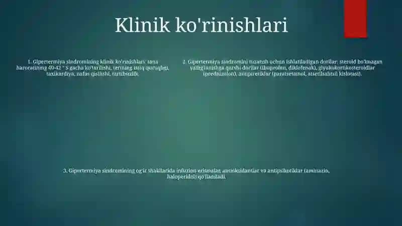 Gipertermiya Sindromi Va Uni Davolashda Ishlatiladigan Dori Vositalari 4