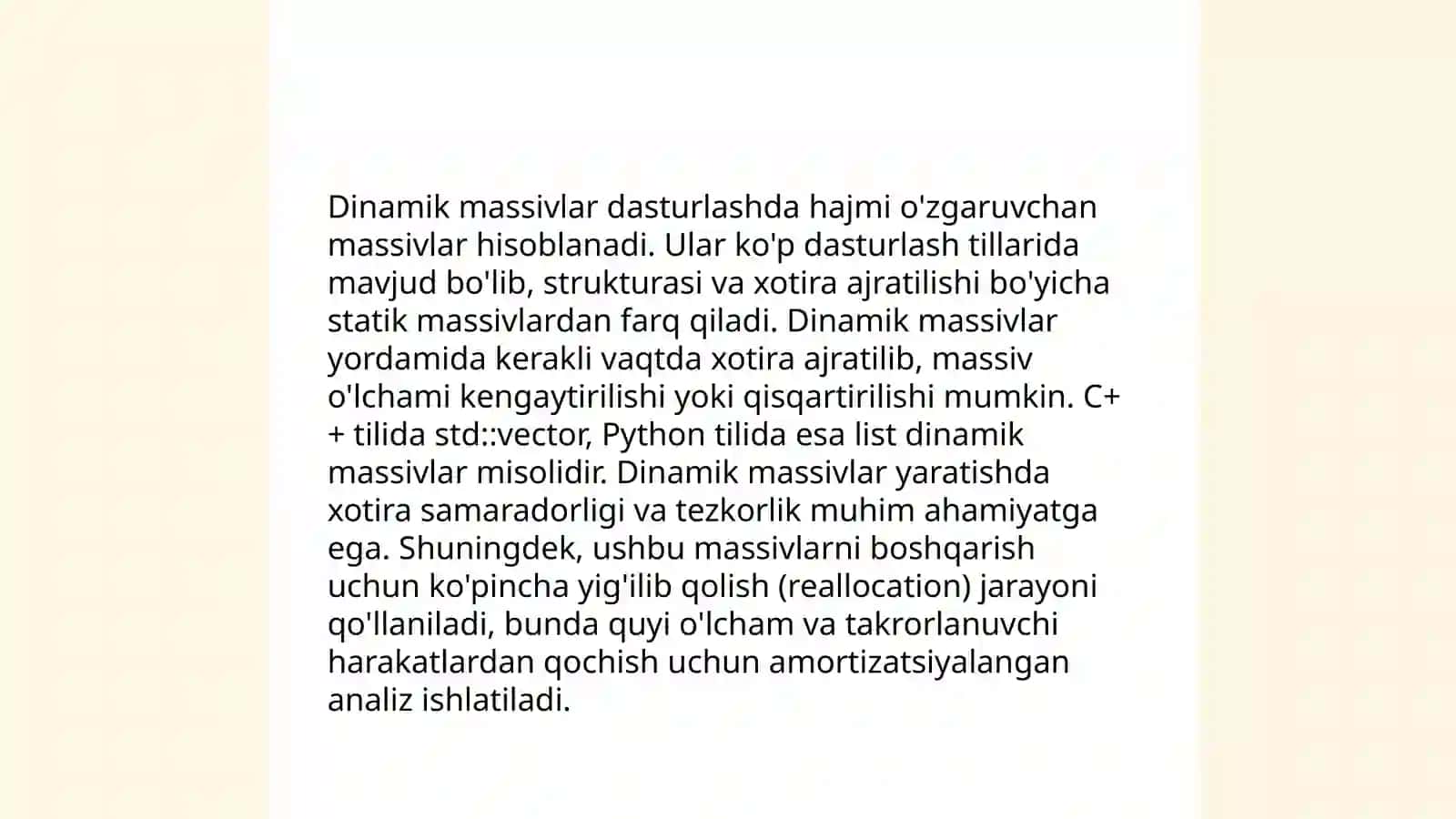 C++ da Dinamik massivlar 4