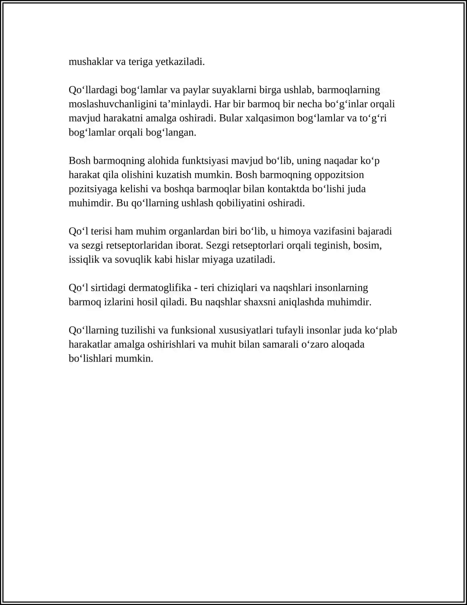 QO‘LNING ERKIN TURGAN BO‘LIMIDAGI SUYAKLAR. QO‘LNING KAMAR SUYAKLARI VA ULARNING BIRIKISHI 4