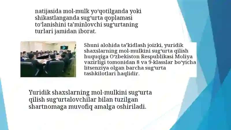 Yuridik va jismoniy shaxslarning mol-mulklarini sug'urtalash 4
