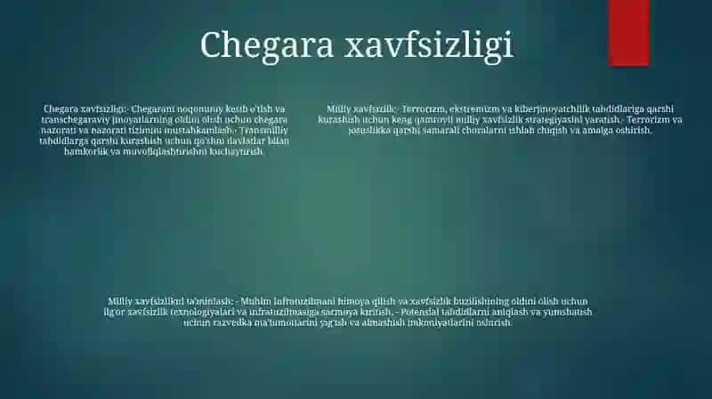 Milliy Xavfsizlikni Taminlash Borasida Amalga Oshirilgan Ishlar 4