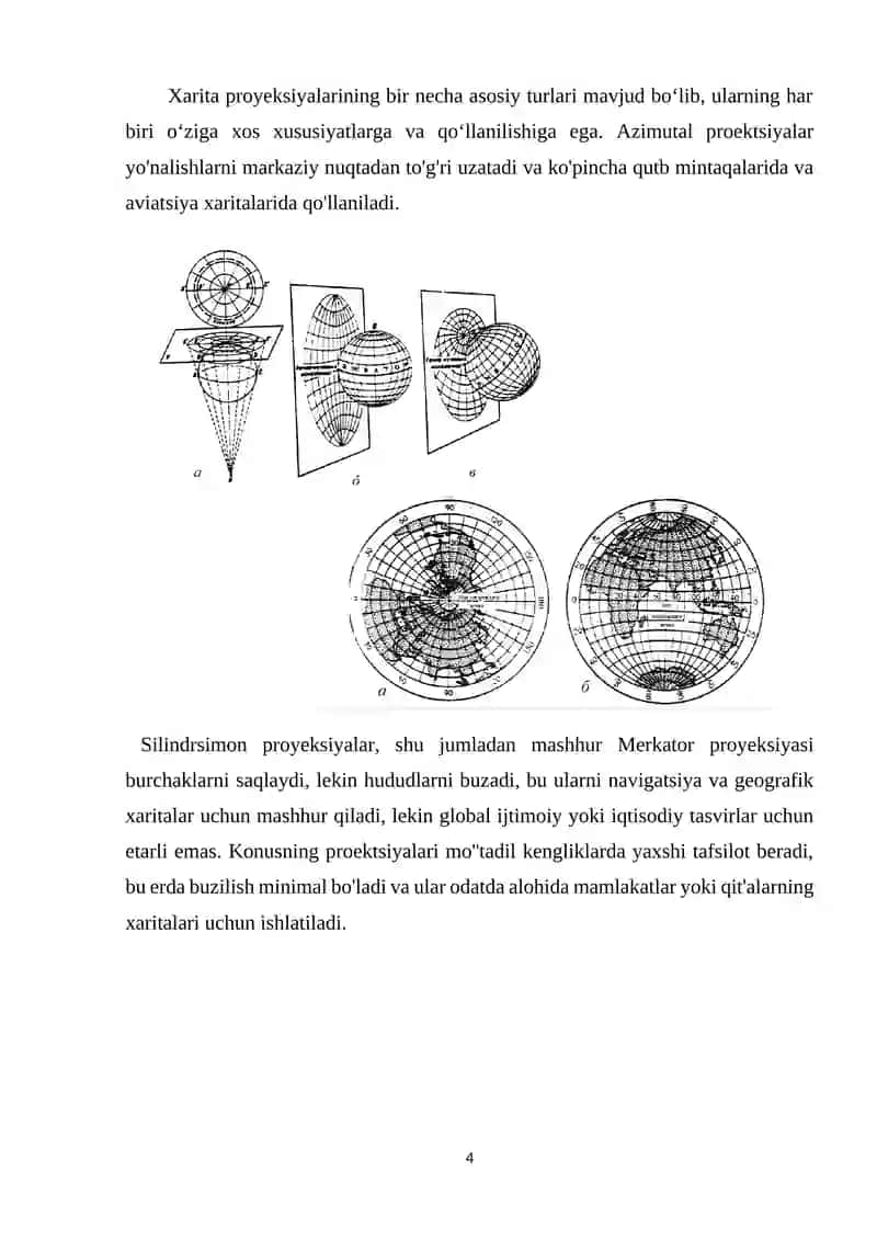 Proyeksiyalarning zamonaviy kartalarni yaratilishdagi òrni 4