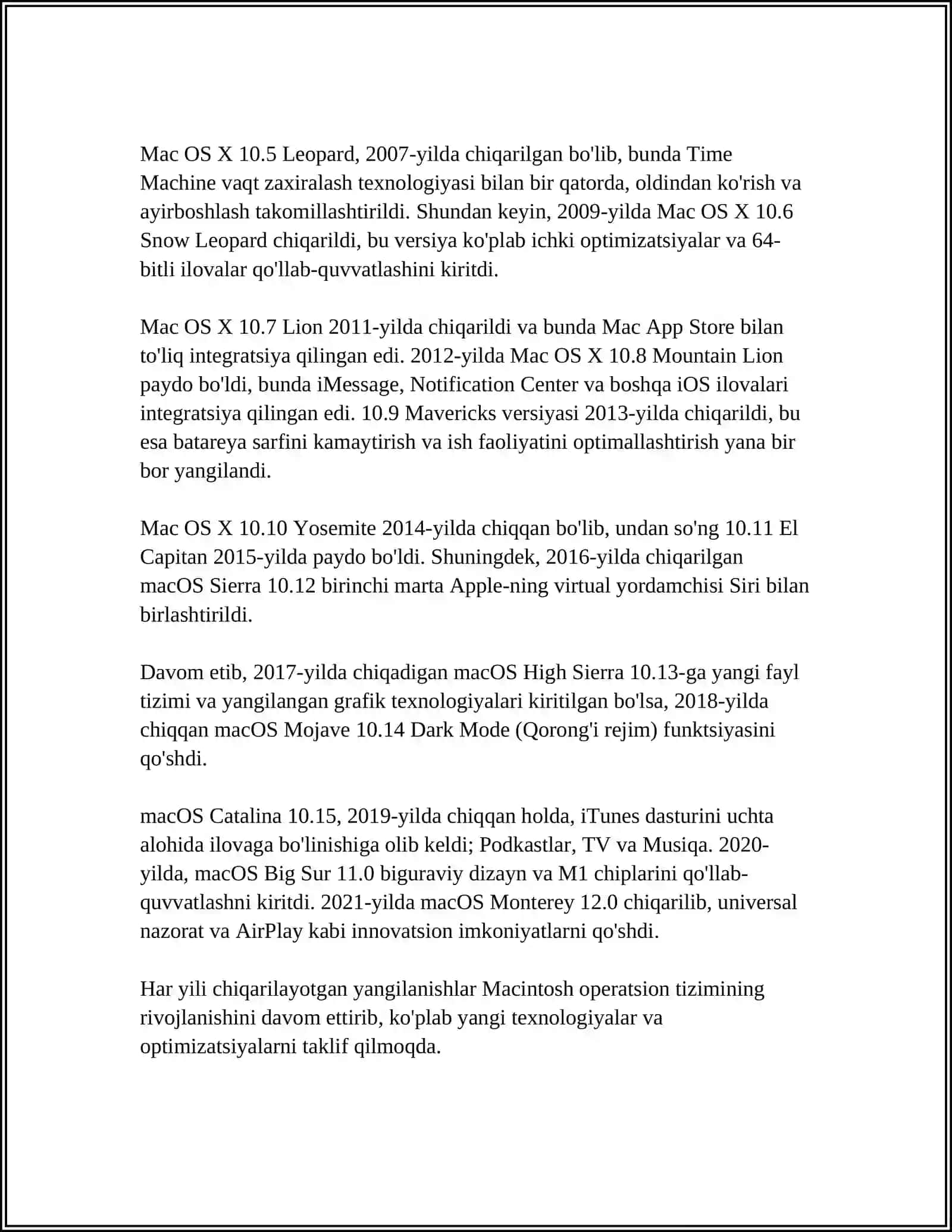 APPLE MACINTOSH OPERATSION TIZIMINING UMUMIY TA'RIFI 4