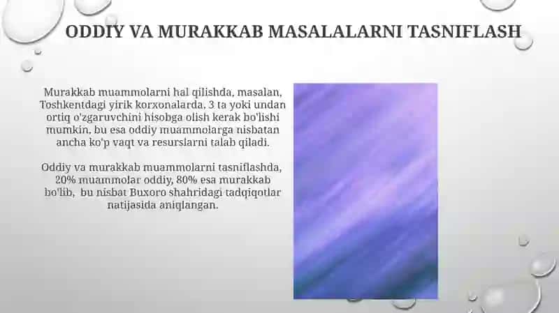 Oddiy va murakkab masalarning tasnifi 4
