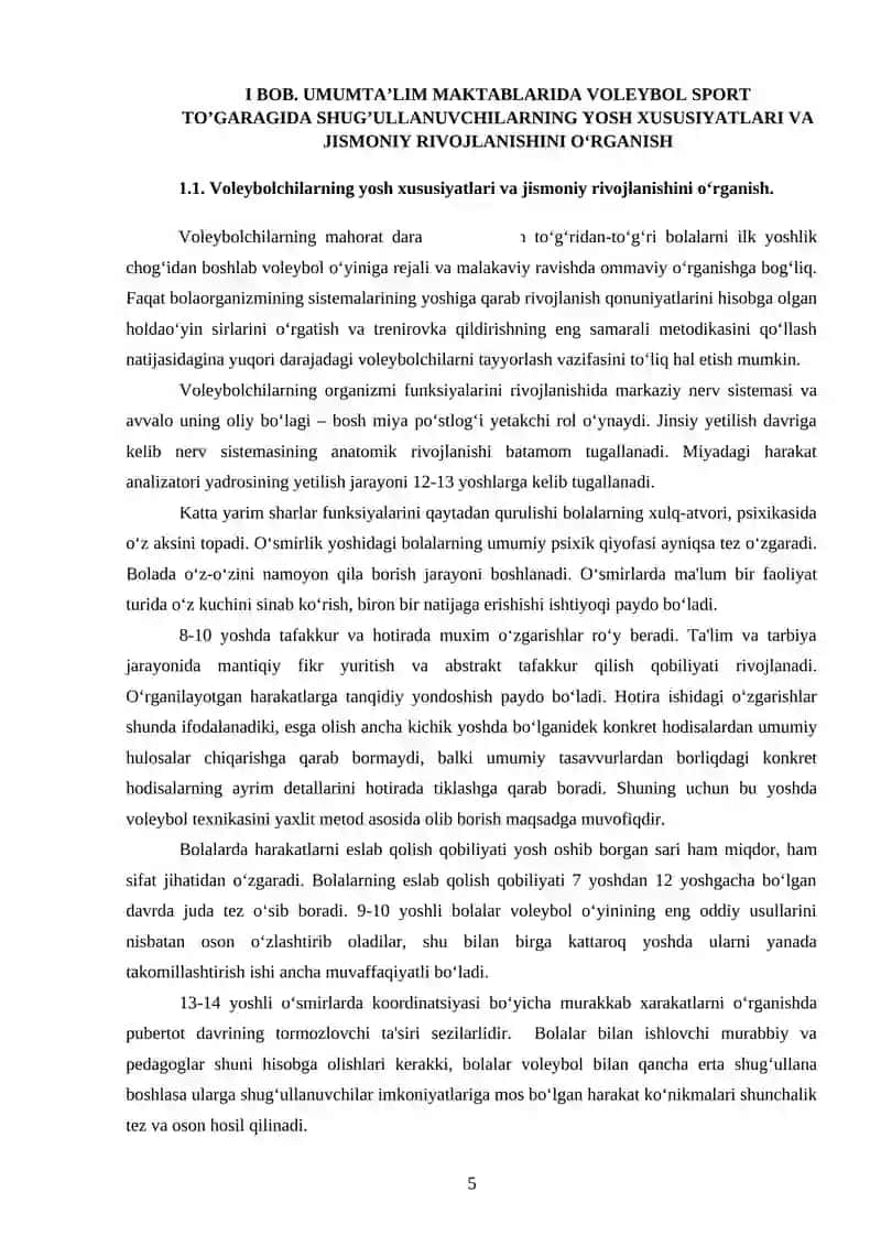 Voleybolchilarning mashg'ulotlarini tashkil qilish va o'tkazish 4