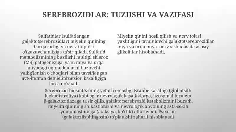 Glikolipiidlar: Hujayra-hujayra tan olish va signal uzatishda muhim bo'lgan membrana tarkibiy qismlari 4