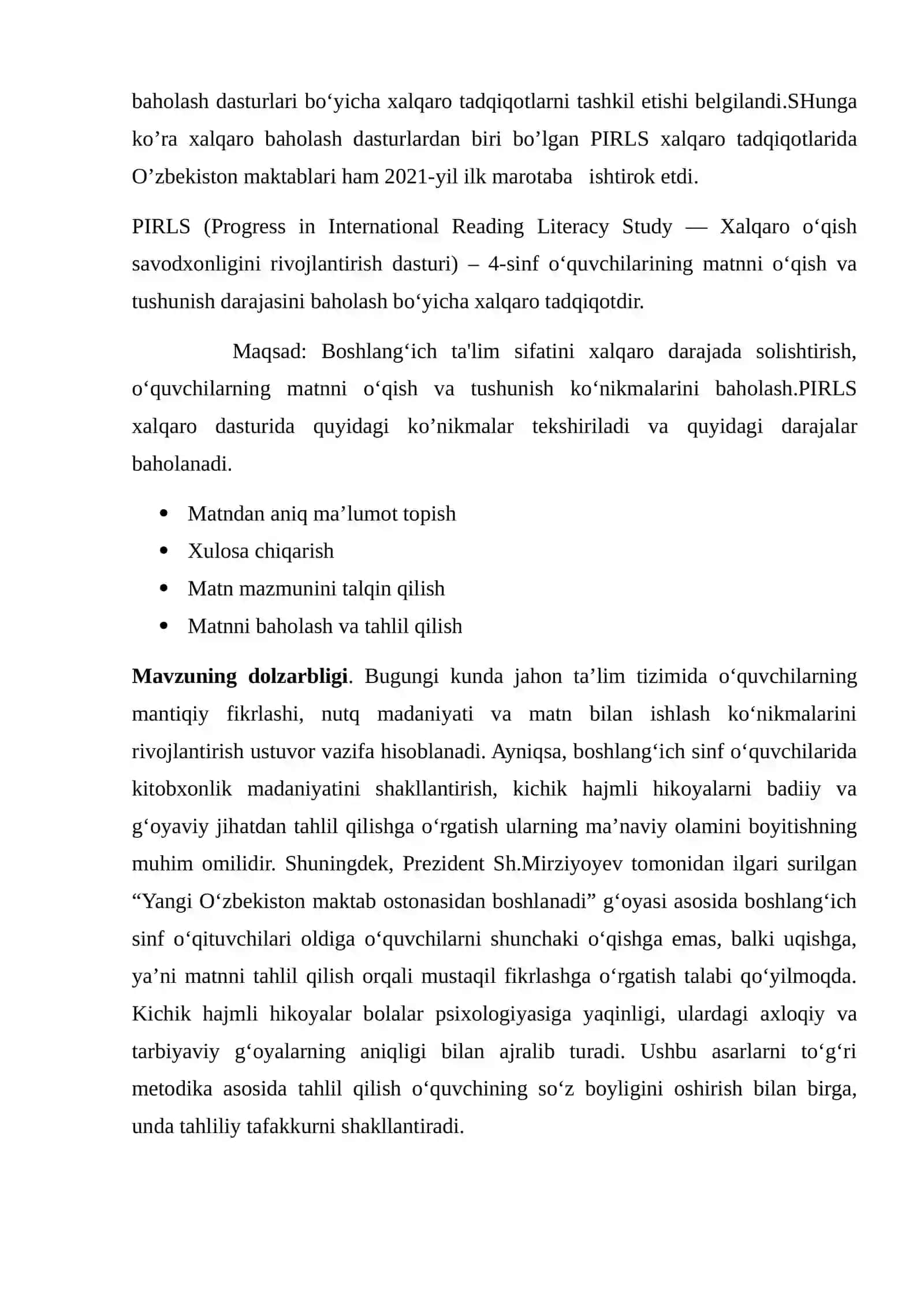 Boshlang’ich sinfda kichik hajmli hikoyalarni tahlil qilish metodikasi 4