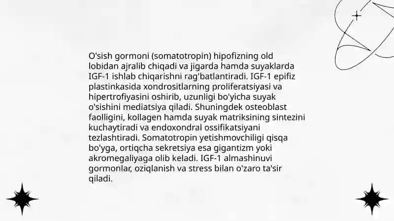 Suyak o'sishi va rivojlanishga ta'sir etuvchi omillar 4