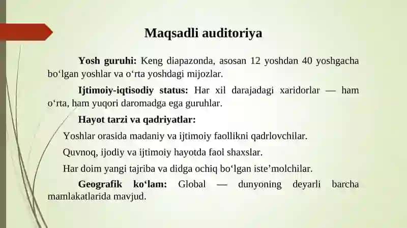 Coca-Cola brendi raqobat muhiti, maqsadli auditoriyasi va pozitsiyasi tahlili 4
