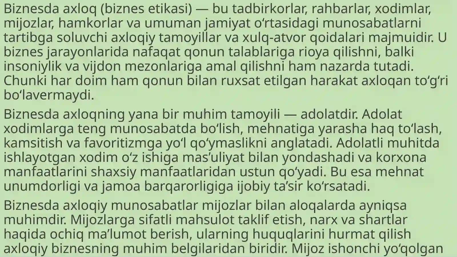 Biznesda axloqiy va ma’suliyat jixatdan boshqarish 4