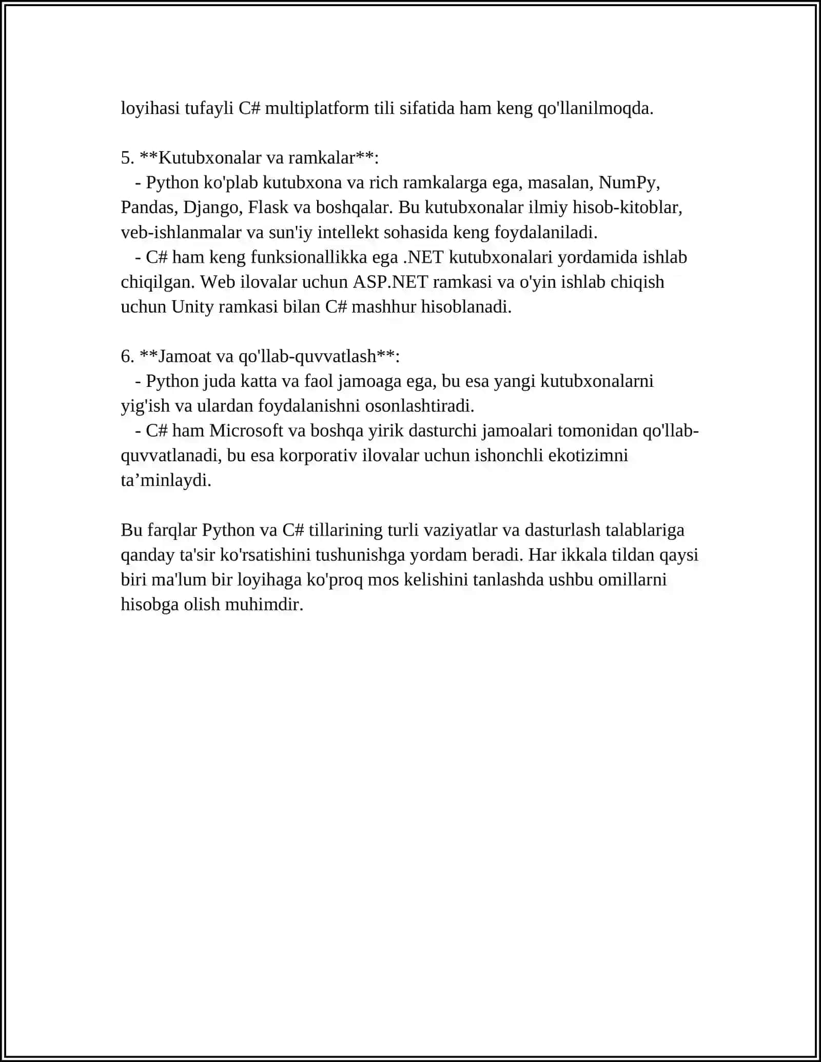 PYTHON DASTURLASH TILI, C# VA BOSHQA TILLARDA(PASCAL,C++)MODULLI DASTURLASHDA ULARNING FARQI 4