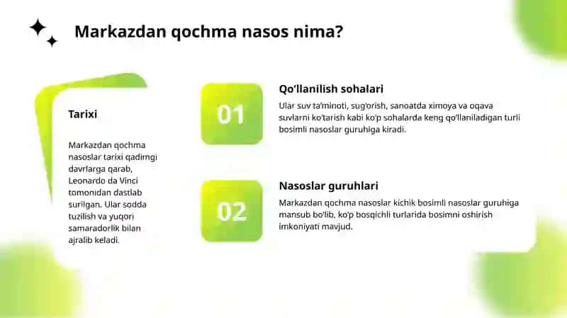 Markazdan Qochma Nasoslar: Tuzilishi, Prinsipi, Xarakteristika 4