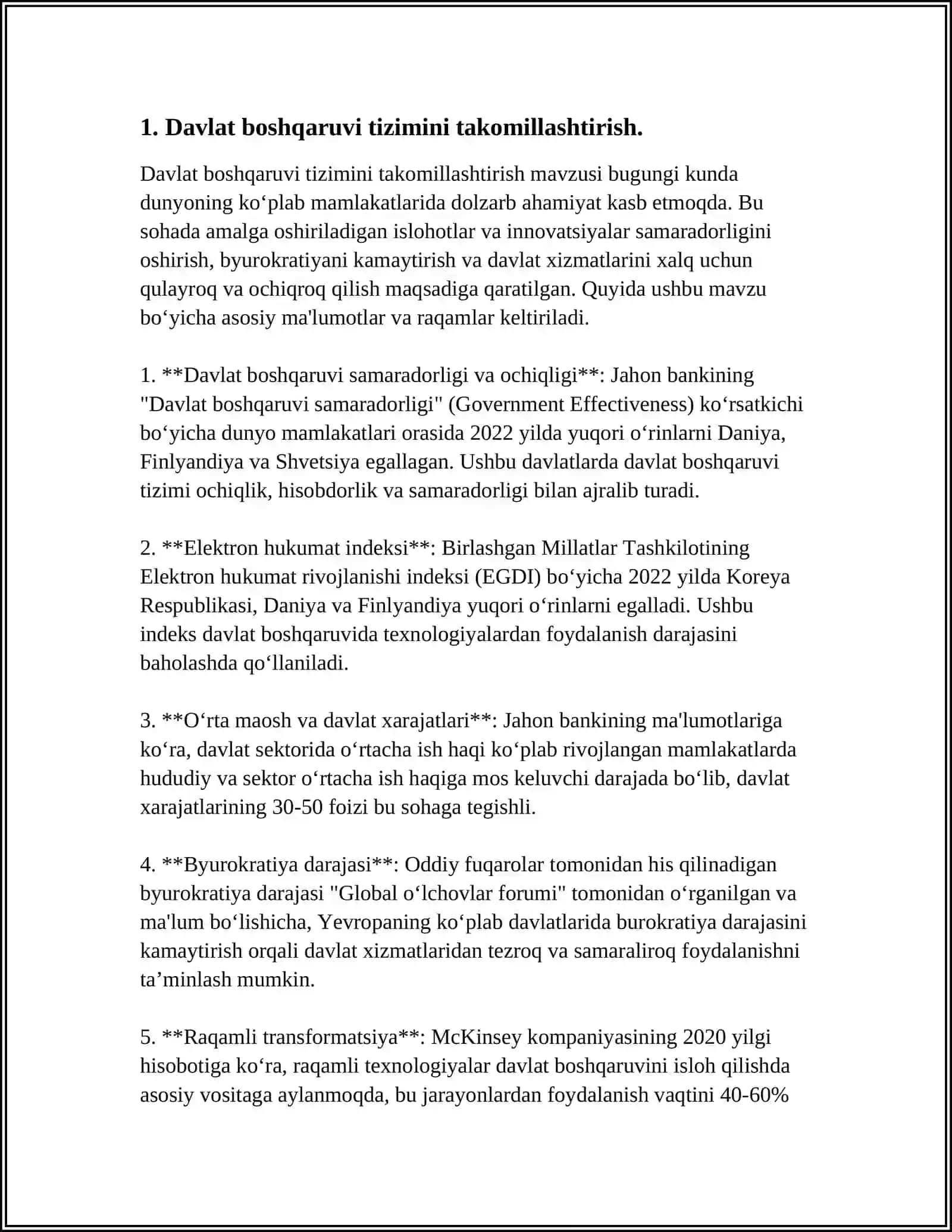 "2022-2026 YILLARGA MO'LJALLANGAN “YANGI O'ZBEKISTONNING TARAQQIYOT STRATEGIYASI"DA DAVLAT VA JAMIYAT HAYOTIDAGI INSTITUTSIONAL ISLOHOTLARNING USTUVOR YO'NALISHLARI" 4