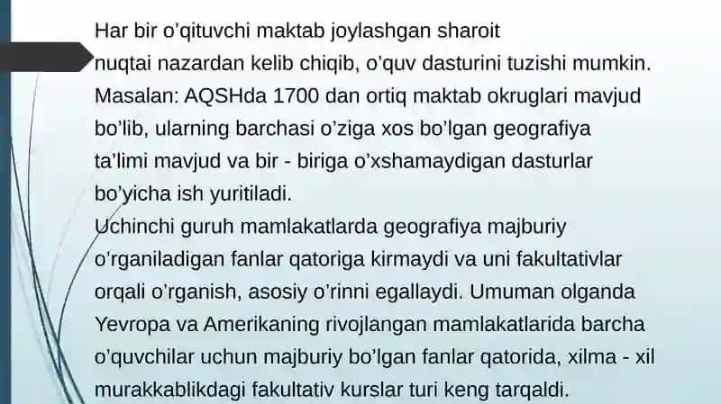 Xorijdagi ilg’or tajribalarni o’rganish va umumlashtirish. 4