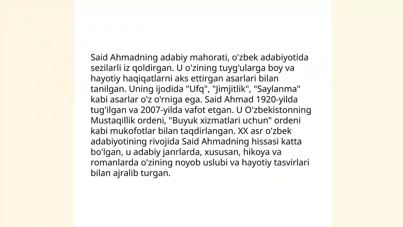 To‘qay Murod va Said Ahmad asarlari asosida 4