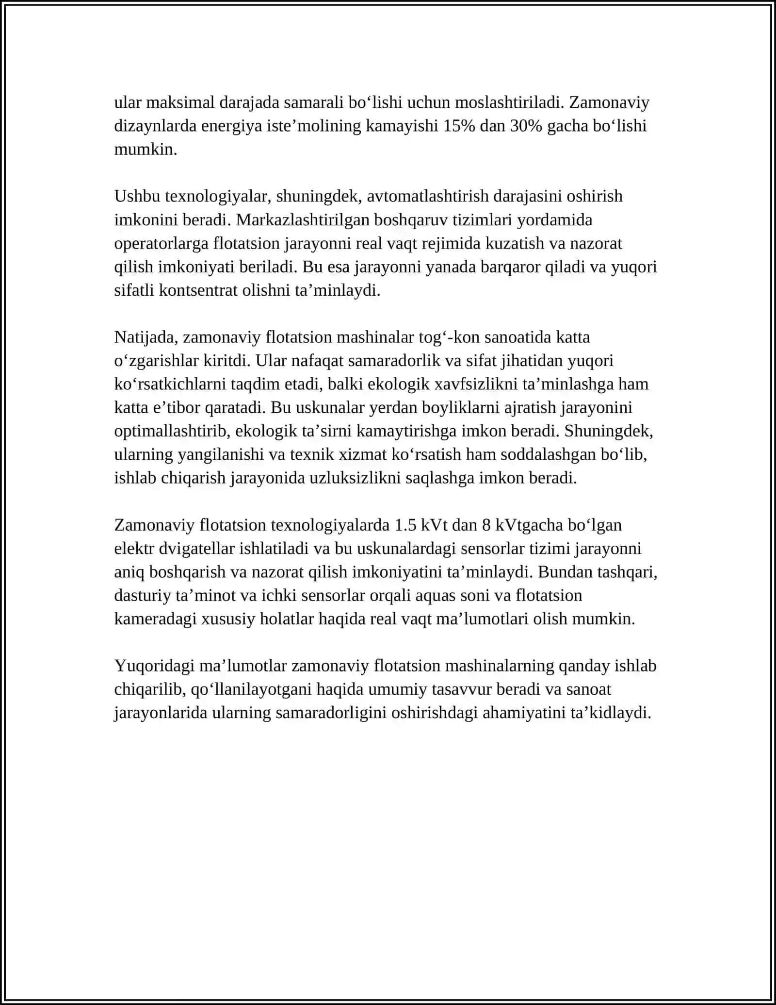 FOYDALI QAZILMALARNI BOYITISHDA QO'LLANILADIGAN ZAMONAVIY MASHINA VA USKUNALAR 4