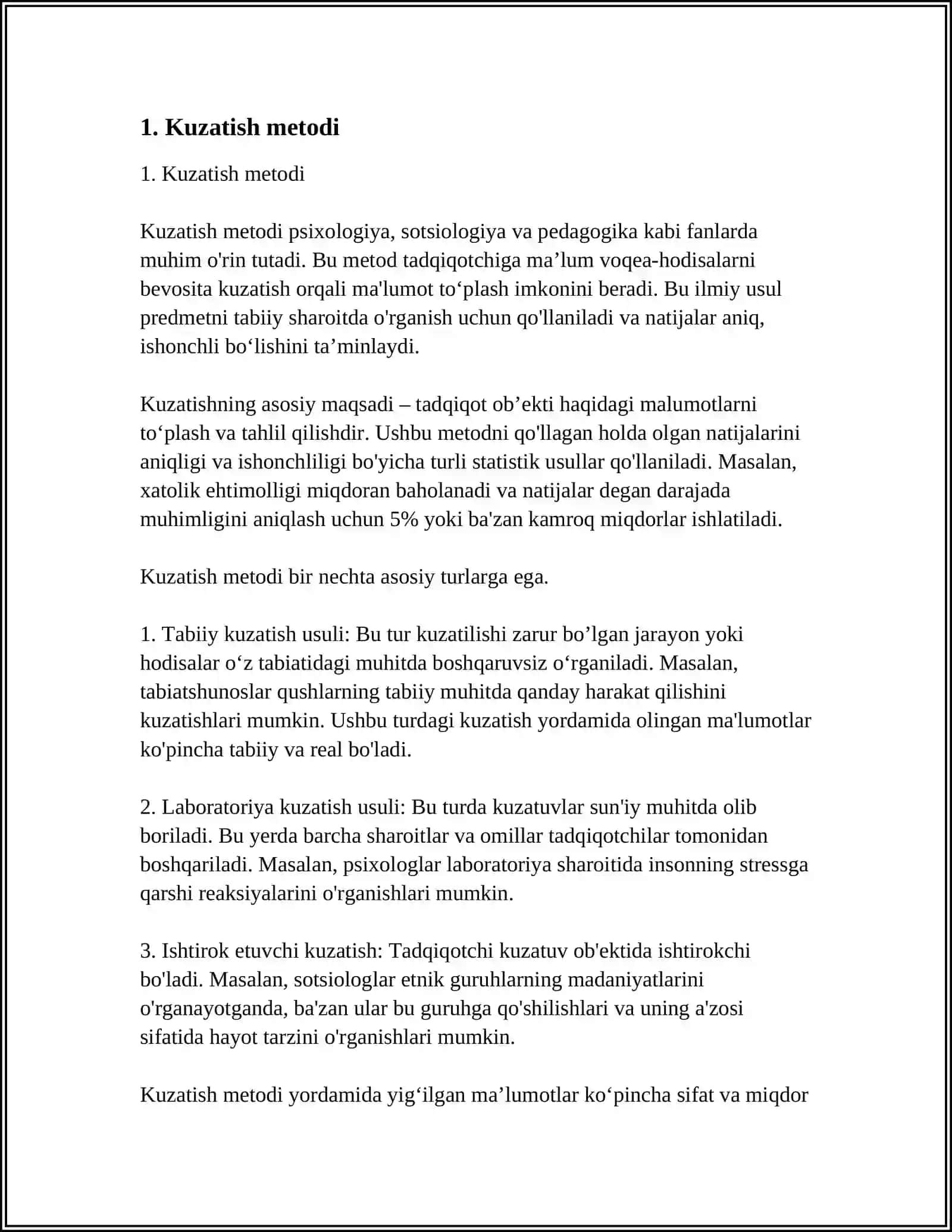 UMUMIY PSIXOLOGIYA FANINING TADQIQOT METODLARI 4