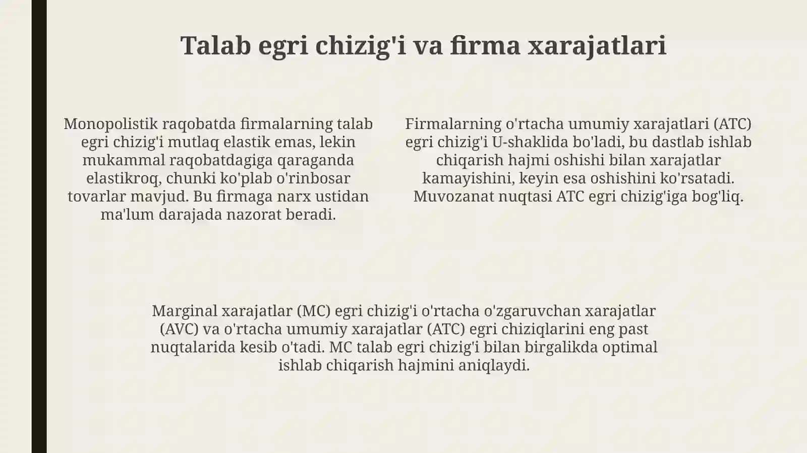 Monopolistik raqobatlashgan bozor muvozanati 4